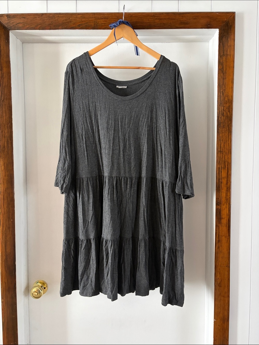 Avenue Charcoal Tiered Scoop-Neck Tunic